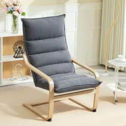 Butaca Aurex Homcom respaldo acolchado + reposabrazos gris 105x67x83 cm