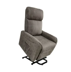 Butaca Carlin Power Lift reclinable + reposapiés cemento