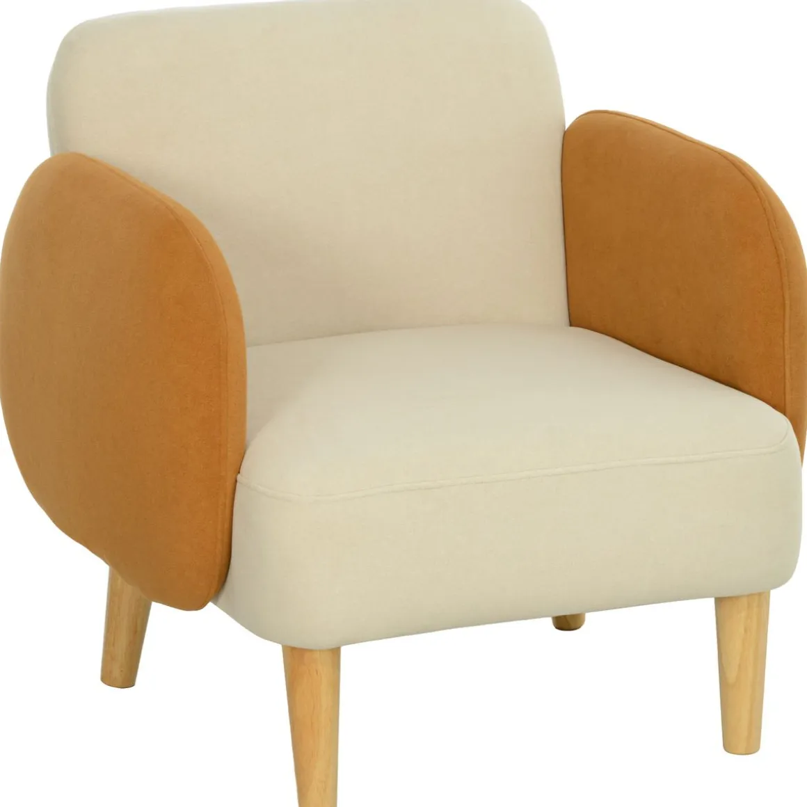 Butaca Club Homcom con reposabrazos beige 82x72x87 cm