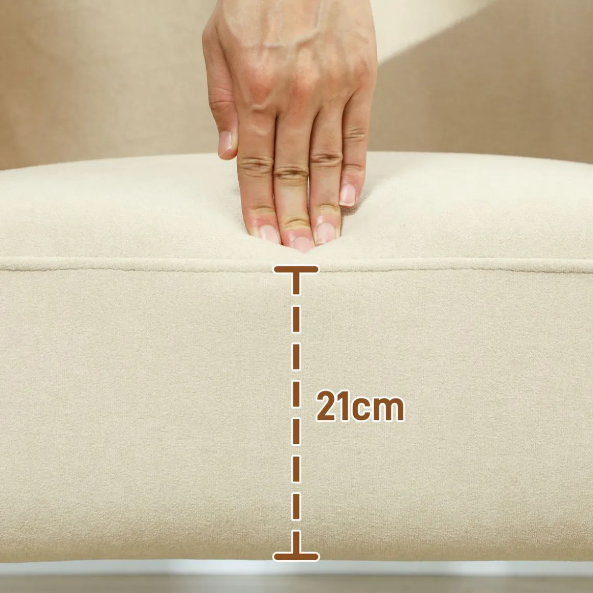 Butaca Club Homcom con reposabrazos beige 82x72x87 cm