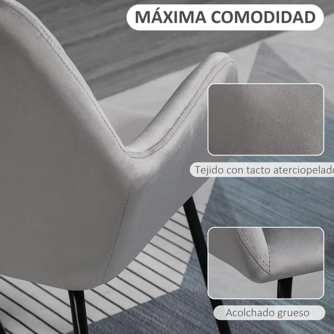 Butaca Daisy Homcom base cruzada 85x60x56,5 cm