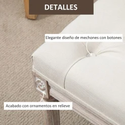 Butaca de dormitorio Queen Homcom tapizada estilo vintage beige 43x80x40 cm
