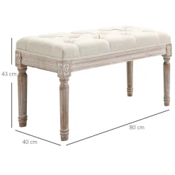 Butaca de dormitorio Queen Homcom tapizada estilo vintage beige 43x80x40 cm