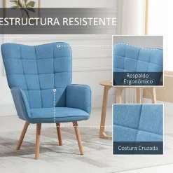 Butaca Dolgran Homcom respaldo alto con reposabrazos 101x71x76 cm