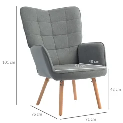 Butaca Dolgran Homcom respaldo alto con reposabrazos 101x71x76 cm