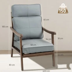 Butaca Elia Homcom respaldo alto 105x63,5x83 cm