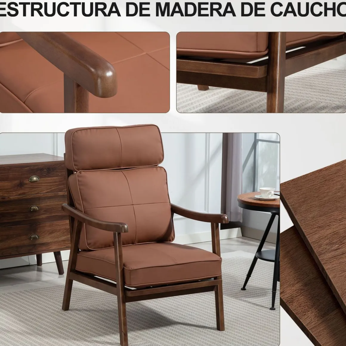Butaca Elia Homcom respaldo alto 105x63,5x83 cm