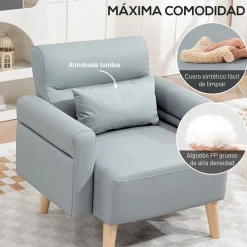Butaca Esencie Homcom con cojín gris 78x77x78 cm