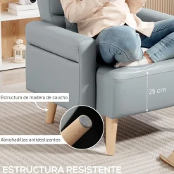 Butaca Esencie Homcom con cojín gris 78x77x78 cm
