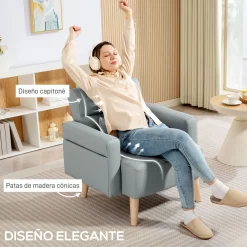 Butaca Esencie Homcom con cojín gris 78x77x78 cm