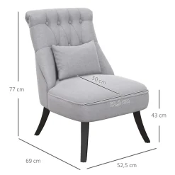 Butaca Kentia Homcom con cojín gris 77x52,5x69 cm