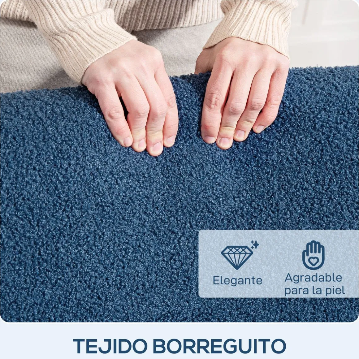 Butaca Malhia Homcom tapizado borreguito 78x74,5x76 cm