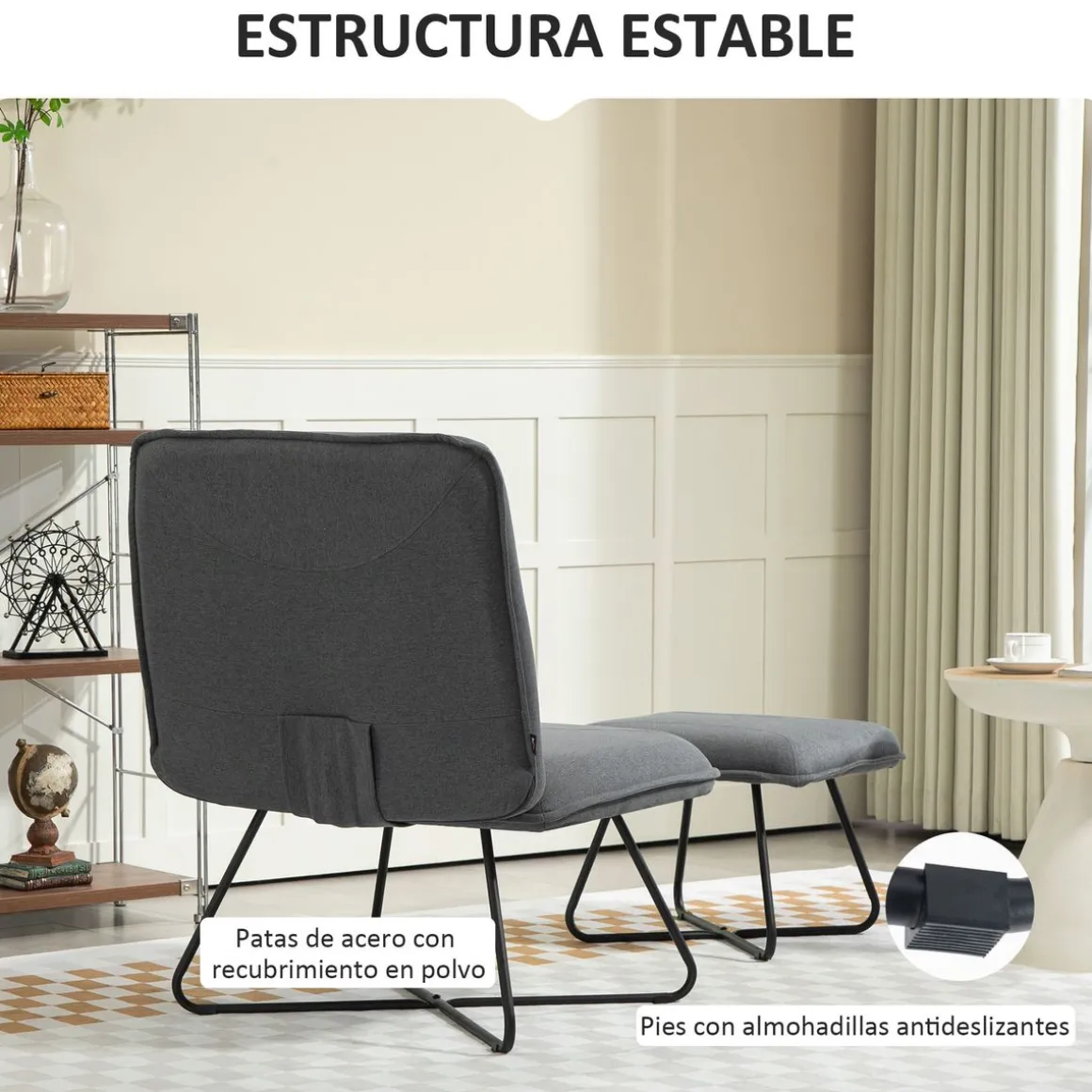 Butaca Mistral Homcom con reposapiés 91x68x71 cm