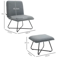 Butaca Mistral Homcom con reposapiés 91x68x71 cm