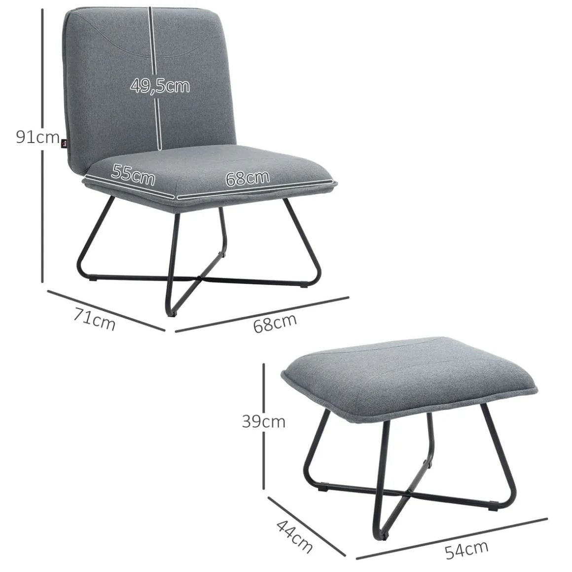 Butaca Mistral Homcom con reposapiés 91x68x71 cm