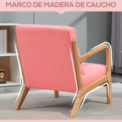 Butaca Nordic Homcom con reposabrazos + cojín 76x61x78 cm
