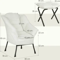 Butaca Nube Homcom con reposapiés 100x80x78 cm