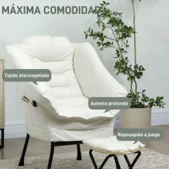 Butaca Nube Homcom con reposapiés 100x80x78 cm