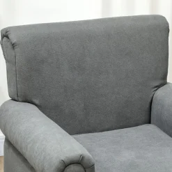 Butaca Ren Homcom diseño acolchado gris 88x79x72,5 cm