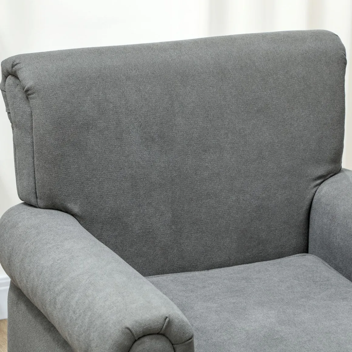 Butaca Ren Homcom diseño acolchado gris 88x79x72,5 cm