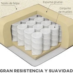 Butaca Tanny Homcom reposacabezas crema 90x71x65 cm