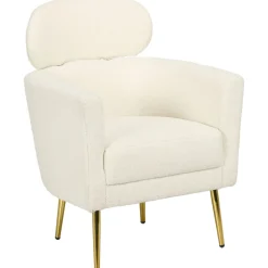 Butaca Tanny Homcom reposacabezas crema 90x71x65 cm