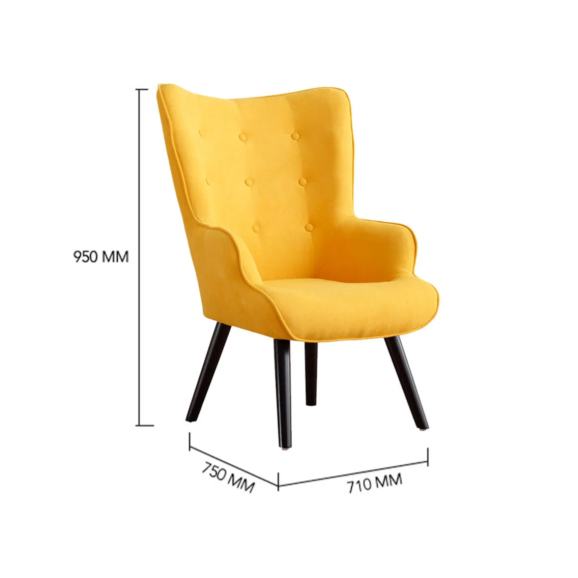 Butaca Voss diseño capitoné 95x71x75 cm