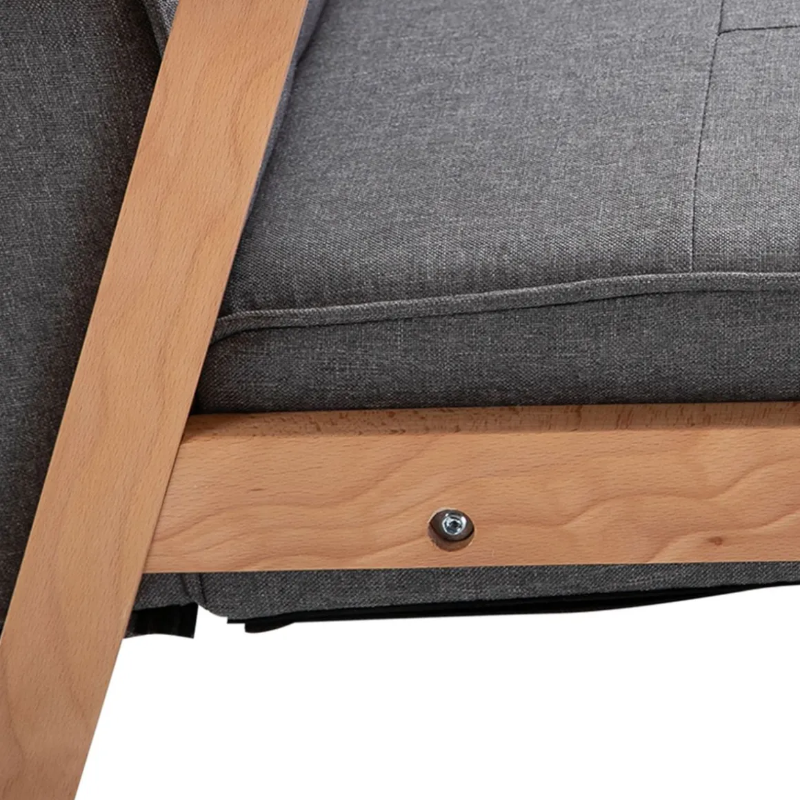 Butaca Yale Homcom con reposabrazos gris/natural 78x65x69 cm