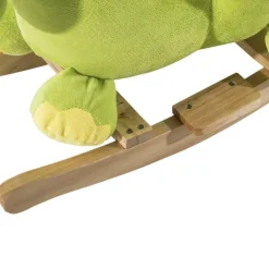 Caballito balancín Homcom dinosaurio musical +18 meses verde 45x60x33 cm