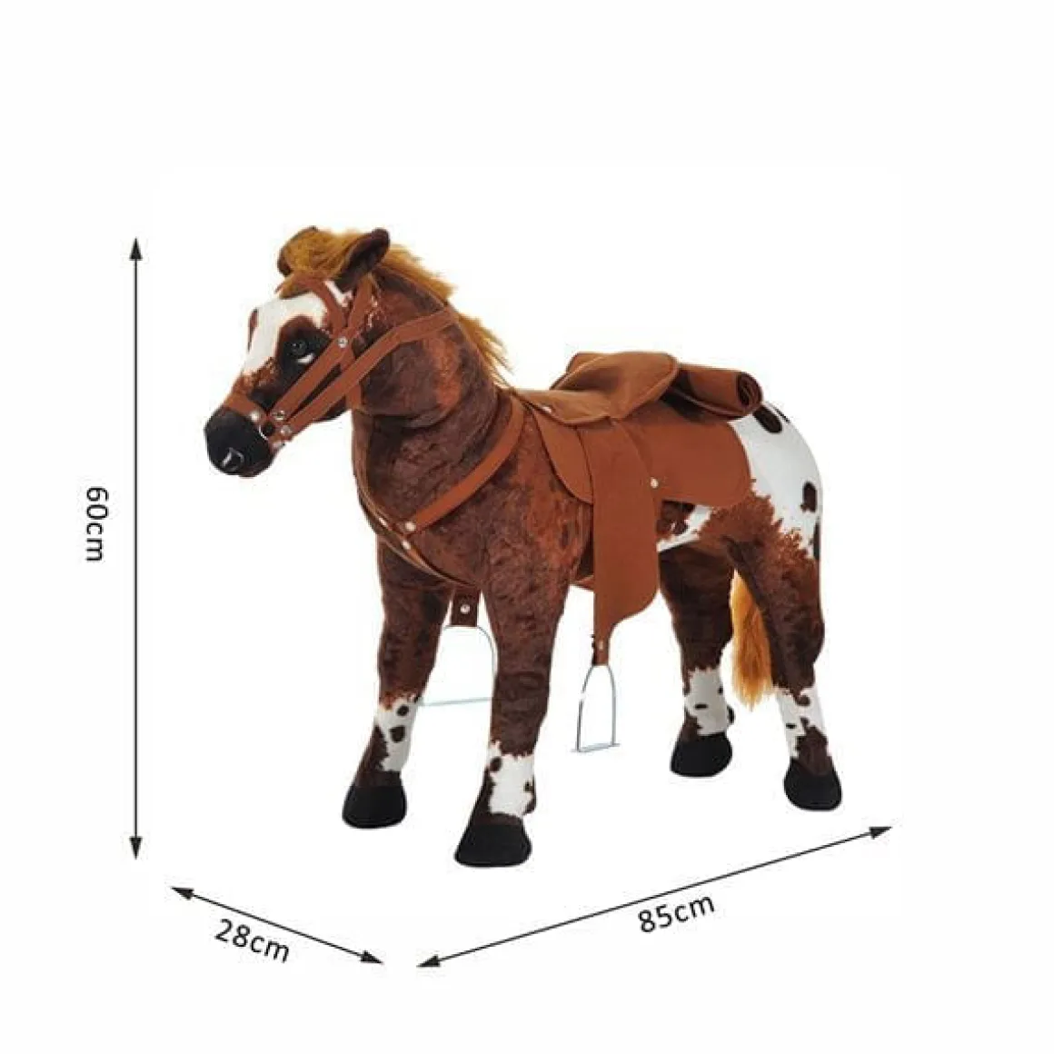 Caballo de juguete Homcom infantil +3 años 60x85x28 cm