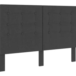 Cabecero Asti copetudo tela gris oscuro 140x200 cm