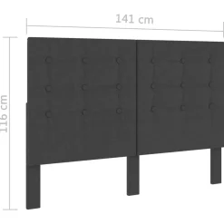 Cabecero Asti copetudo tela gris oscuro 140x200 cm