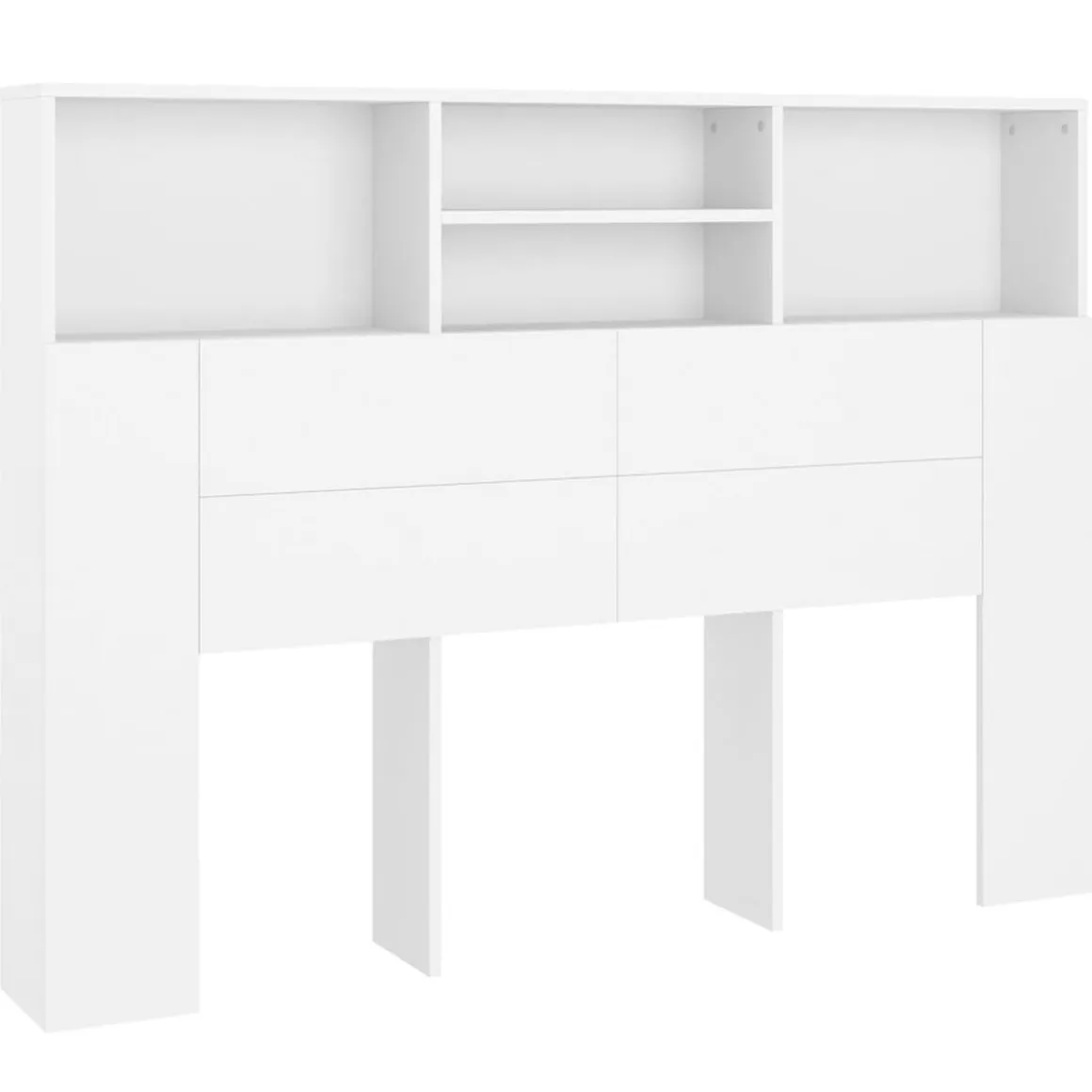 Cabecero con 4 compartimentos blanco 103,5x140x19 cm