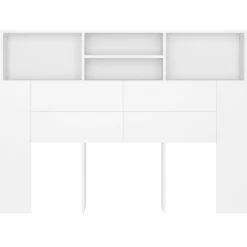 Cabecero con 4 compartimentos blanco 103,5x140x19 cm