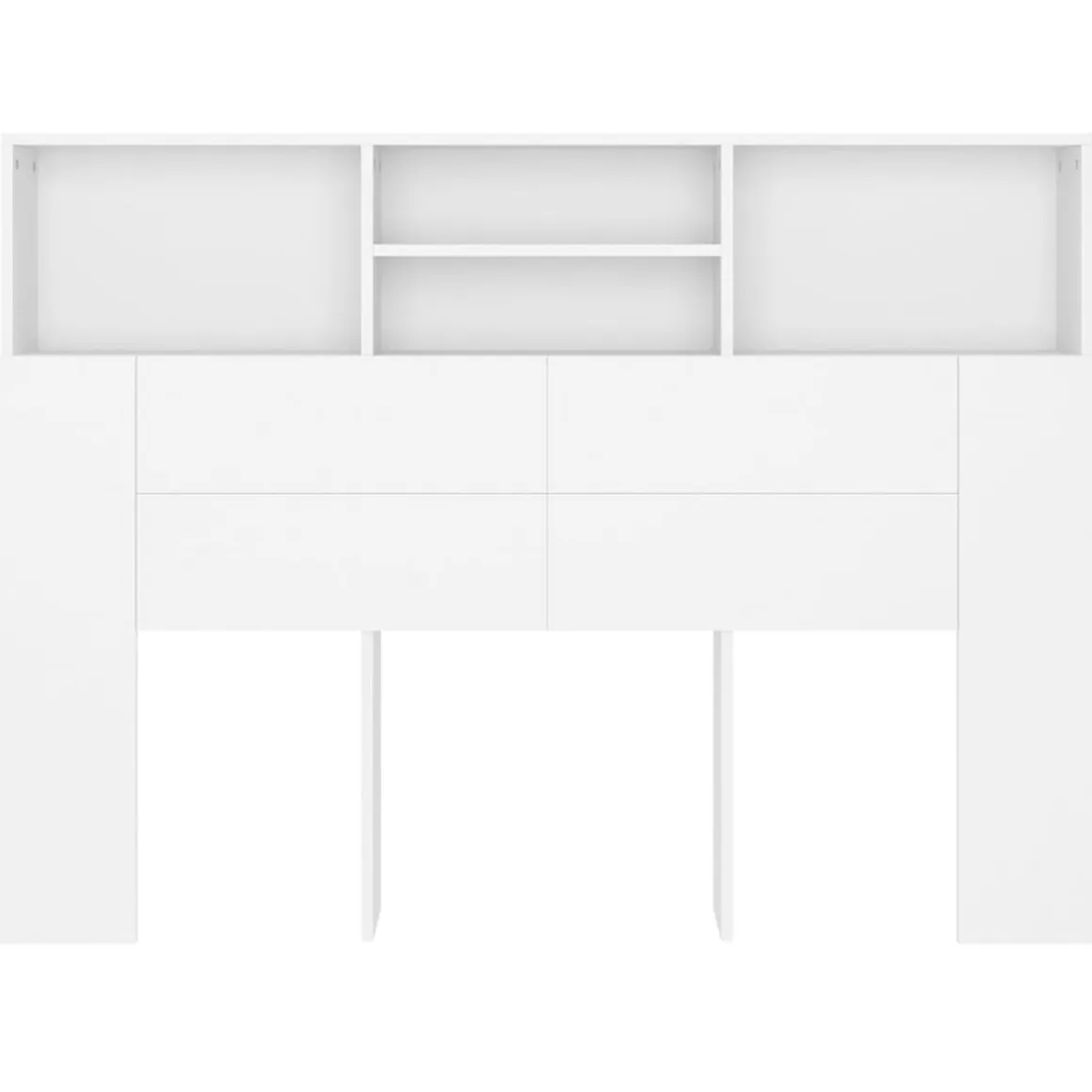 Cabecero con 4 compartimentos blanco 103,5x140x19 cm