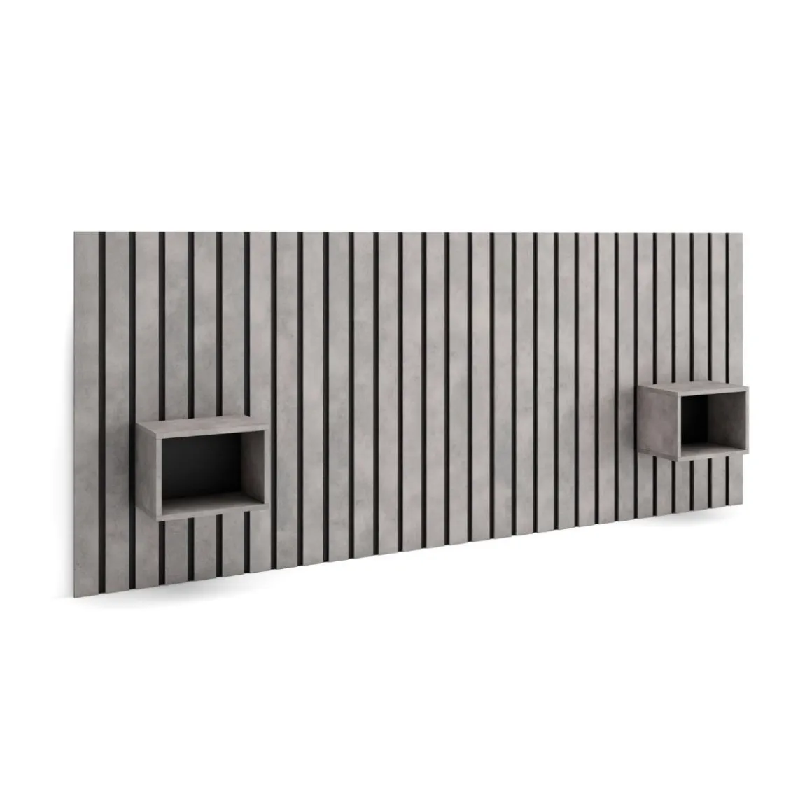 Cabecero Kroma con 2 mesitas de noche integradas 107,2x258,6x22,4 cm