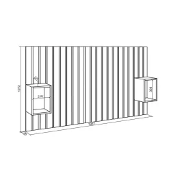 Cabecero Kroma con mesitas de noche integradas 107,2x195,7x22,4 cm