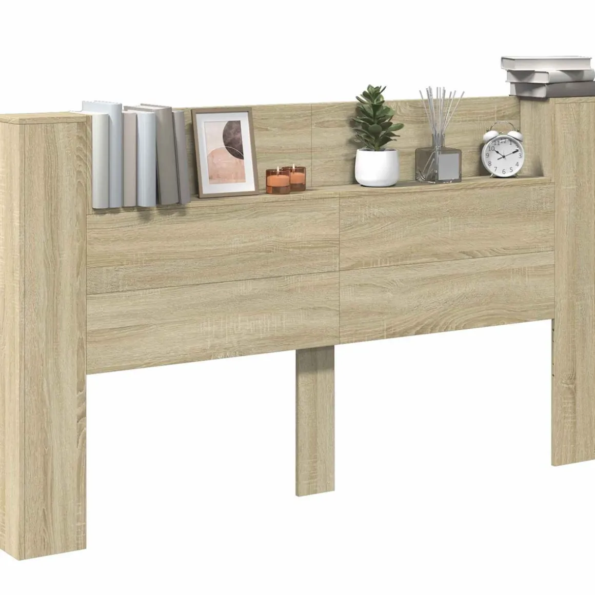 Cabecero Margot 1 estante + LED roble 103,5x180x16,5 cm