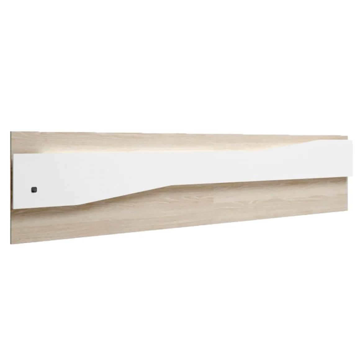 Cabecero Nantes diseño mural + luz LED blanco mate/sahara 50x220x4,8 cm