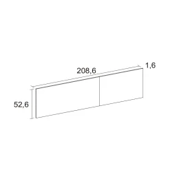 Cabecero New Couple diseño mural blanco mate/sahara 52,6x208,6x16 cm