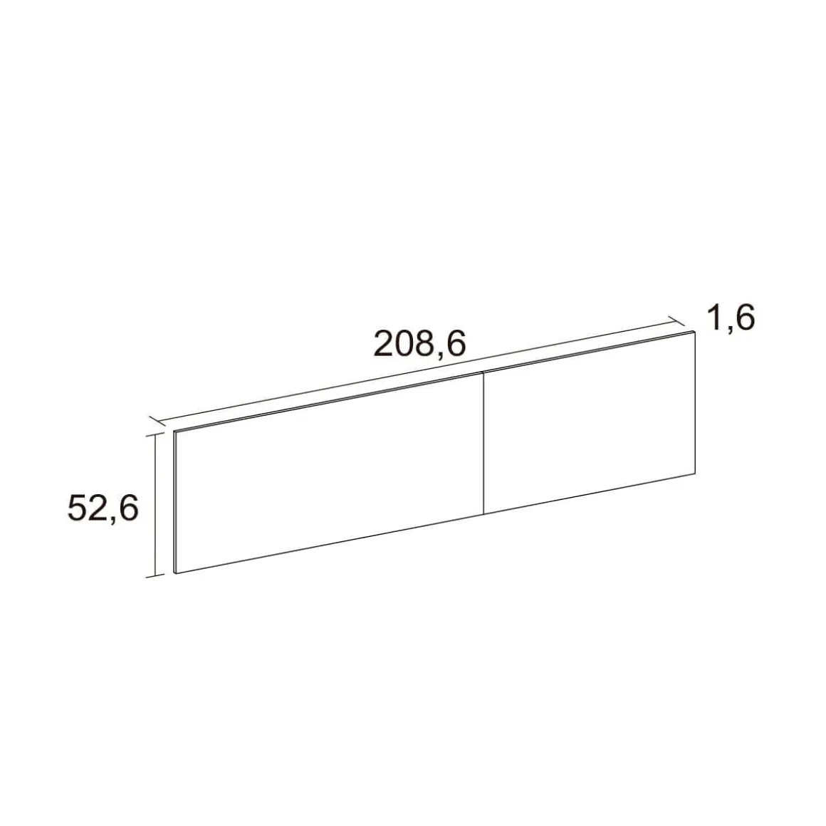 Cabecero New Couple diseño mural blanco mate/sahara 52,6x208,6x16 cm