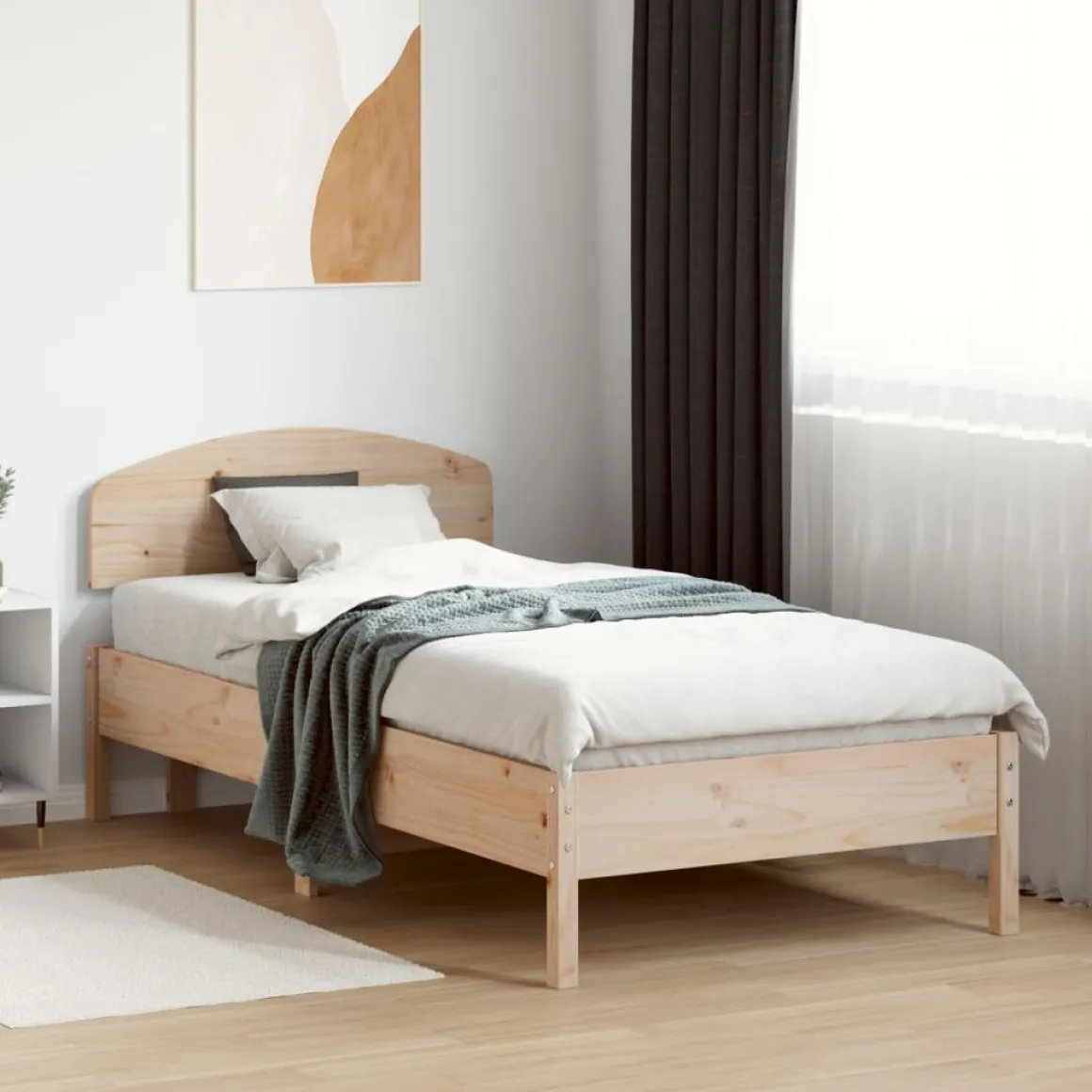 Cabecero Piña con patas madera maciza natural