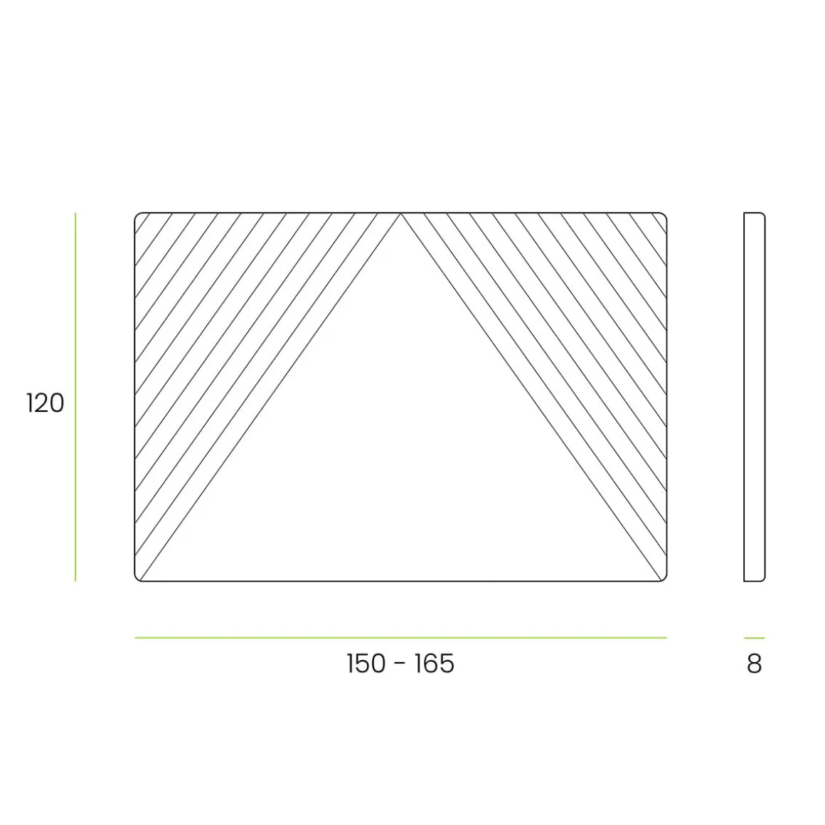 Cabecero Ribadesella tela Guata diseño líneas