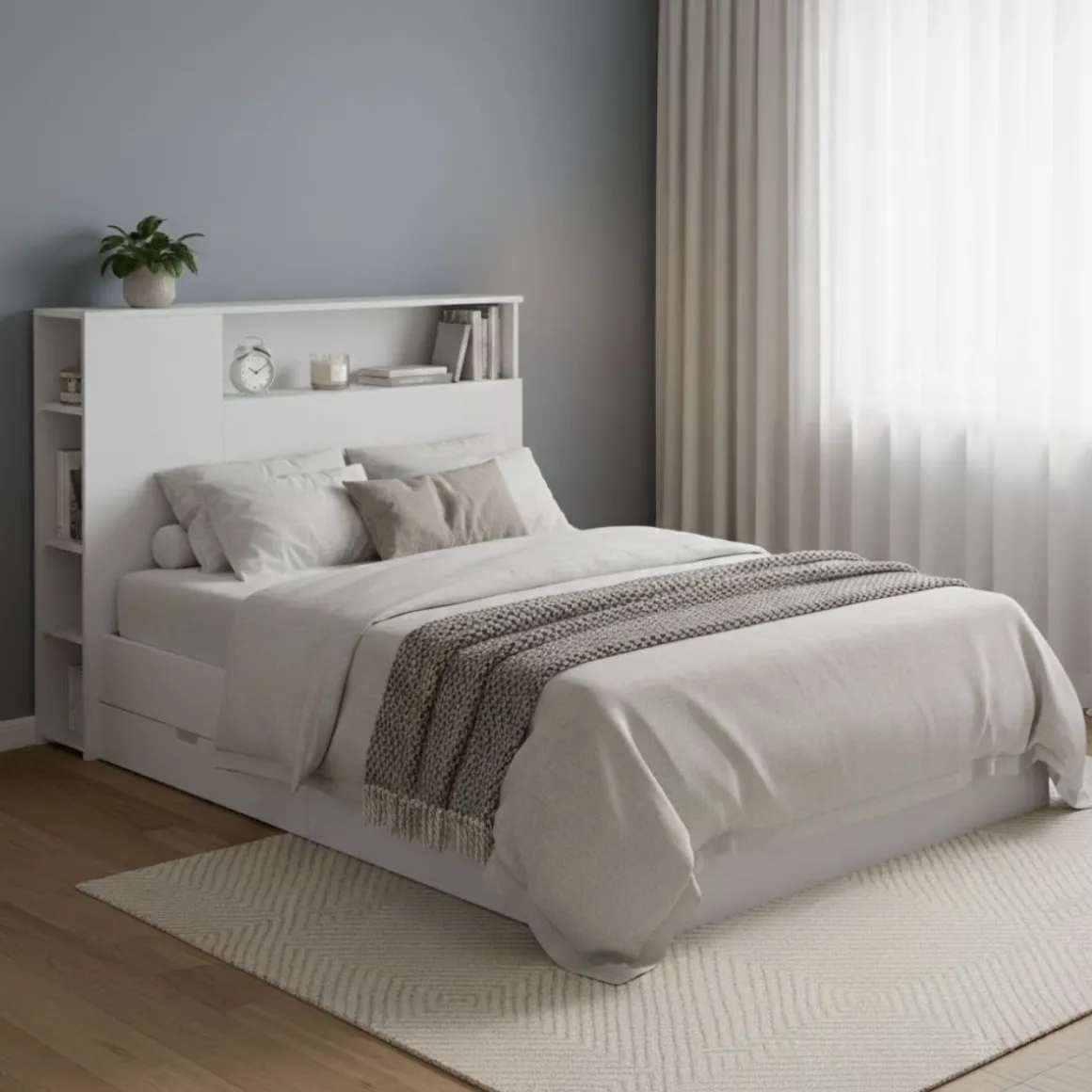 Cabecero Ten 4 compartimentos blanco 95x127,2x23,4 cm