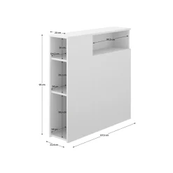 Cabecero Ten 4 compartimentos blanco 95x127,2x23,4 cm