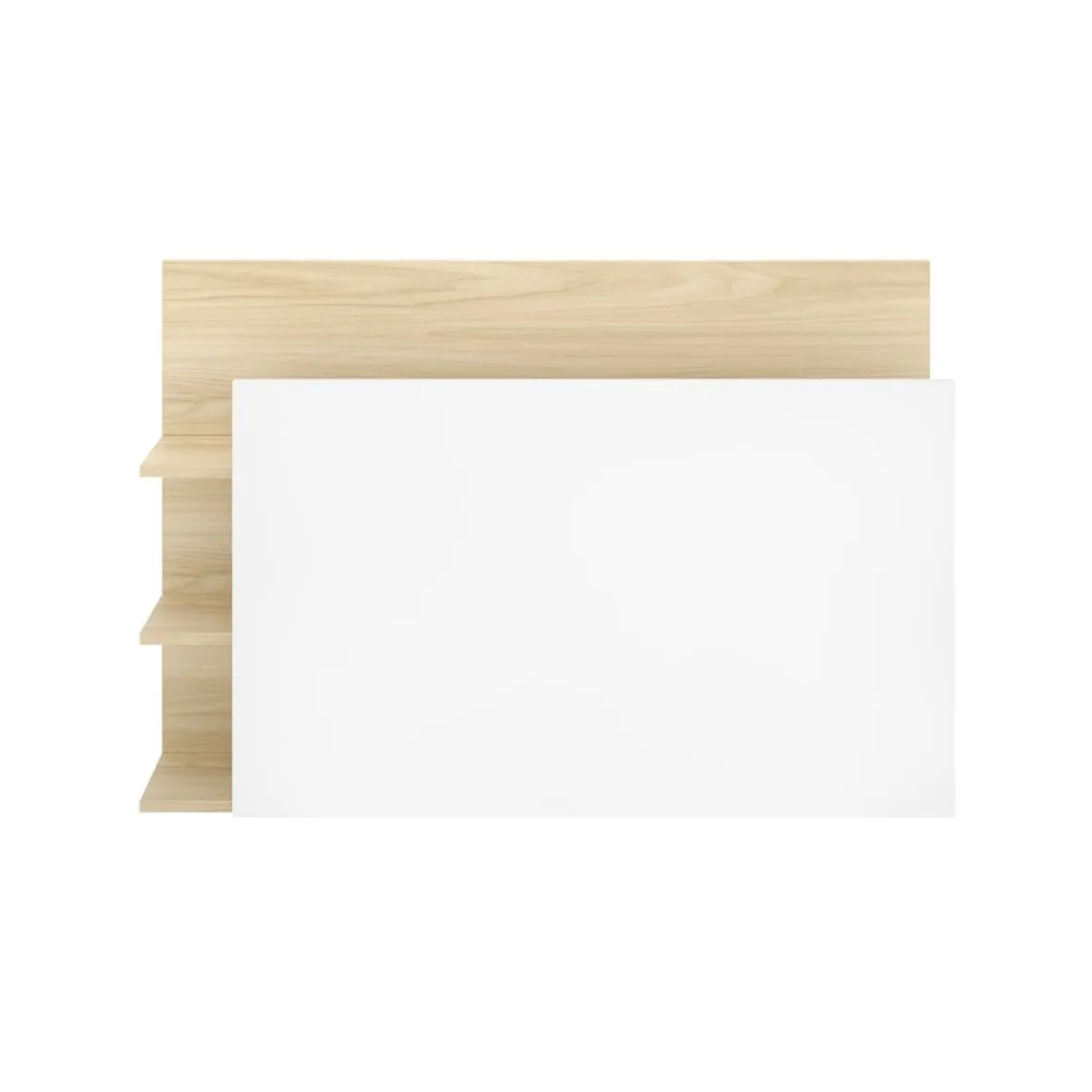 Cabecero Tori 3 estantes blanco/natural 73x106,2x20 cm