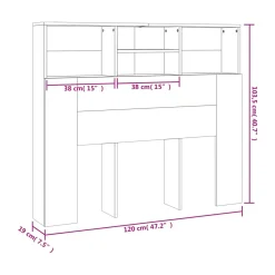 Cabecero Zakia 4 módulos diseño minimalista 103,5x120x19 cm