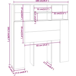 Cabecero Zakia madera blanco 103,5x100x19 cm