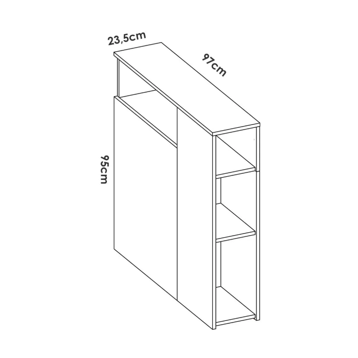 Cabezal para cama Ten compartimentos laterales 95x97,5x23,5 cm