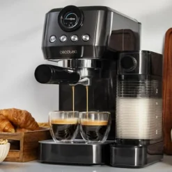 Cafetera espresso Cecotec Power Espresso 20 Steel Pro Latte con tanque de leche inox
